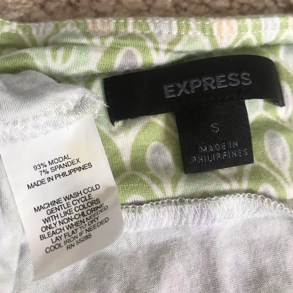 Express Green Spaghetti Strap Patterned Dress - Picture 6 of 7